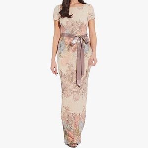 Adrianna Papell Matelasse Column Gown Size 16